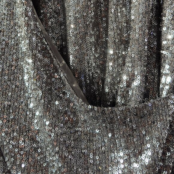 Gorgeous 'Rock & Shine" Reitmans Silver Sequin Crossover Top – XS/S – NWOT - Picture 6 of 10